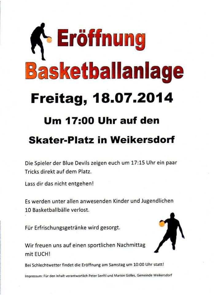 Streetballplatzereöffnung Weikersdorf